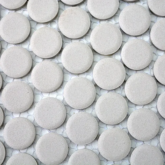Mosaikfliese Knopf Uni CU K217 - 31,5 x 29,4 cm, Hellgrau, Matt - Detailaufnahme
