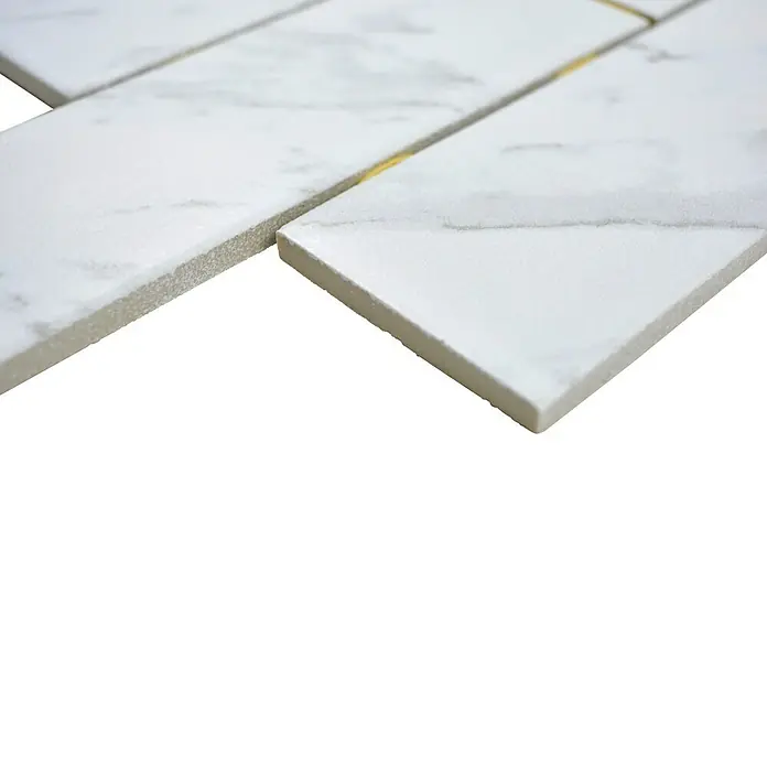 Mosaikfliese Brick CDJ 01BR - 25,2 x 36,7 cm, Weiß, Matt - Detailaufnahme