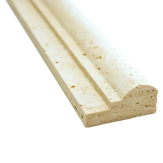 Fliesenbordüre Travertin Chiaro PO 46348 - 30,5 x 4,8 cm, Beige, Matt - Detailaufnahme