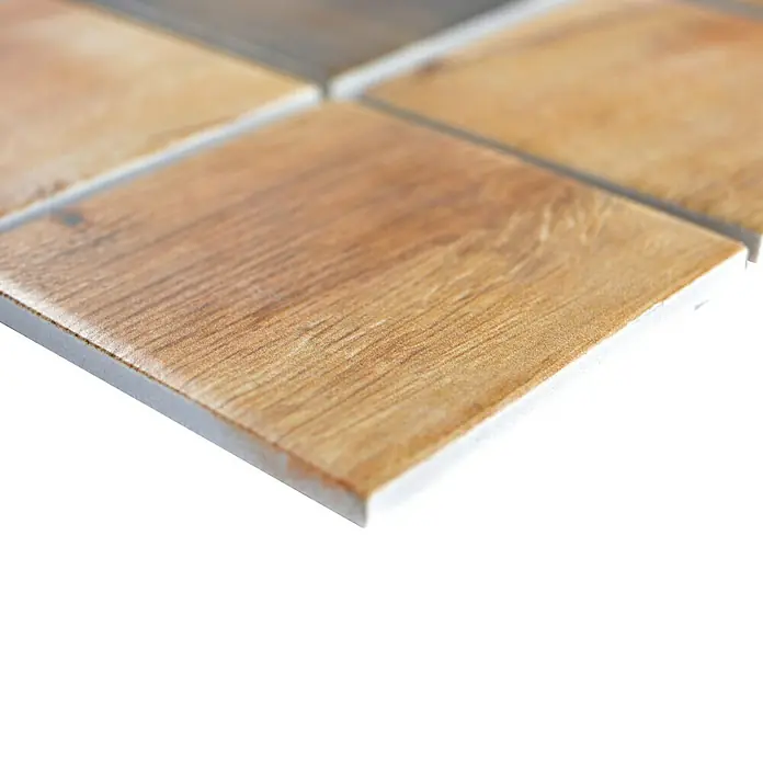 Mosaikfliese Quadrat Holz CIM Q73 WD - 30,6 x 30,6 cm, Braun, Matt - Detailaufnahme