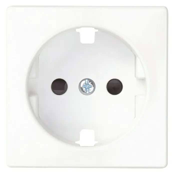 Simon 82 Tapa para mecanismo enchufe 2 P+TT - Blanco, Aluminio