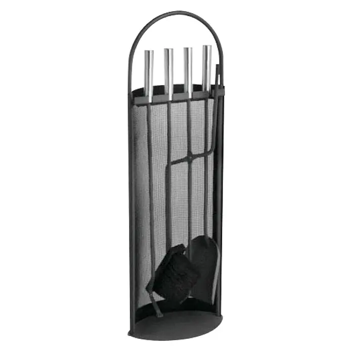 Lienbacher Kamingarnitur - 4 -tlg., Schwarz, Höhe: 66 cm