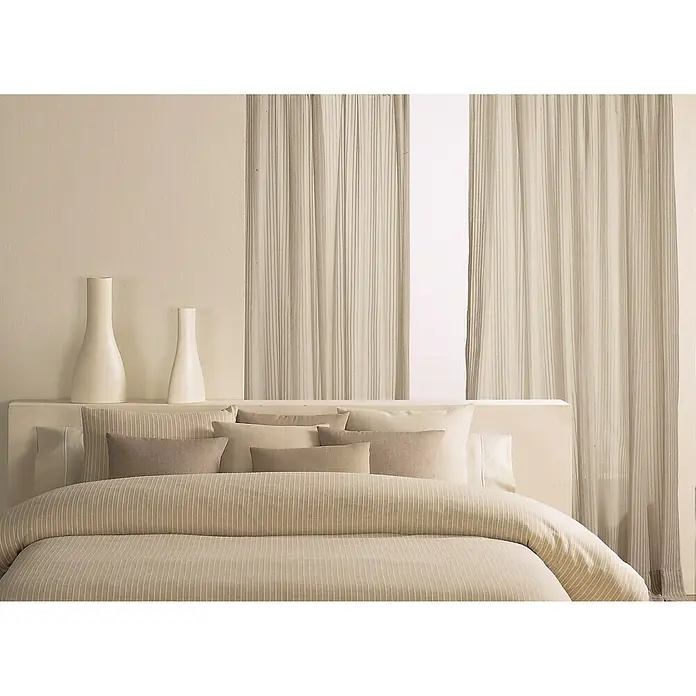Cortina Frunci Patmos - 270 x 220 cm, 55% poliéster y 45% algodón, Beige oscuro