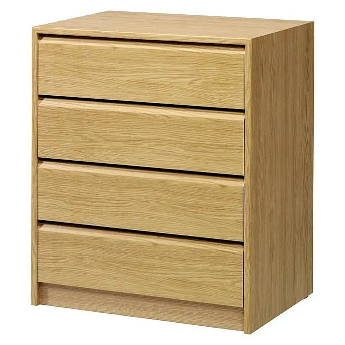 Cajonera montada - L x An x Al: 45 x 50 x 72 cm, Roble, Número de cajones: 4 ud.