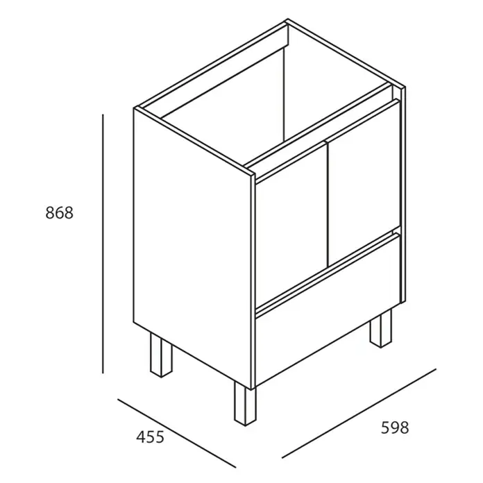 Mueble de lavabo Isla - L x An x Al: 45,5 x 59,8 x 86,8 cm, Blanco