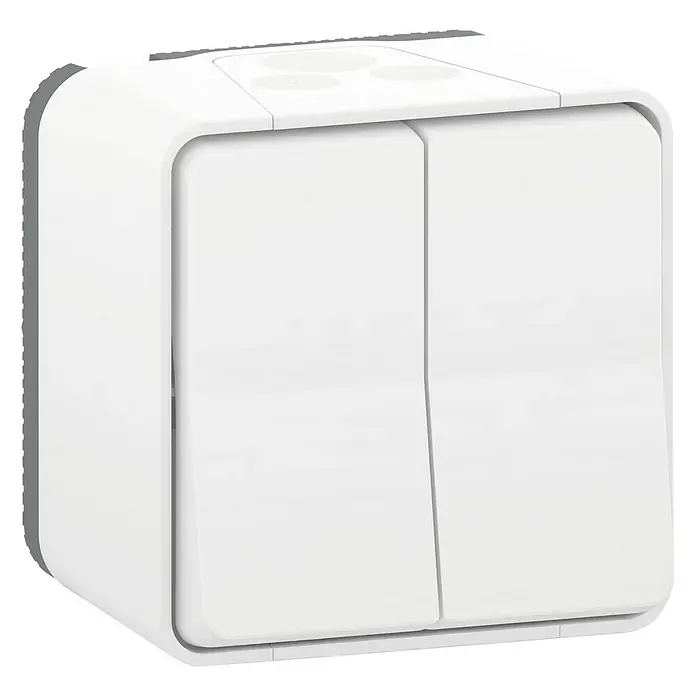 Schneider Electric Conmutador doble Mureva Styl - Blanco, Montaje en la pared, 10 AX