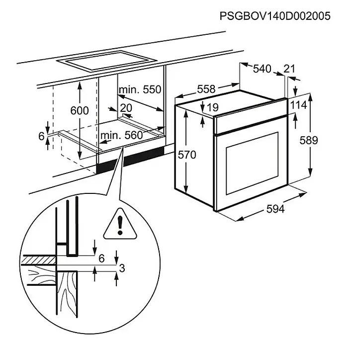 Electrolux Horno empotrado EZC2430AOX - Número de tipos de calentamiento: 9 ud., Volumen horno: 57 l