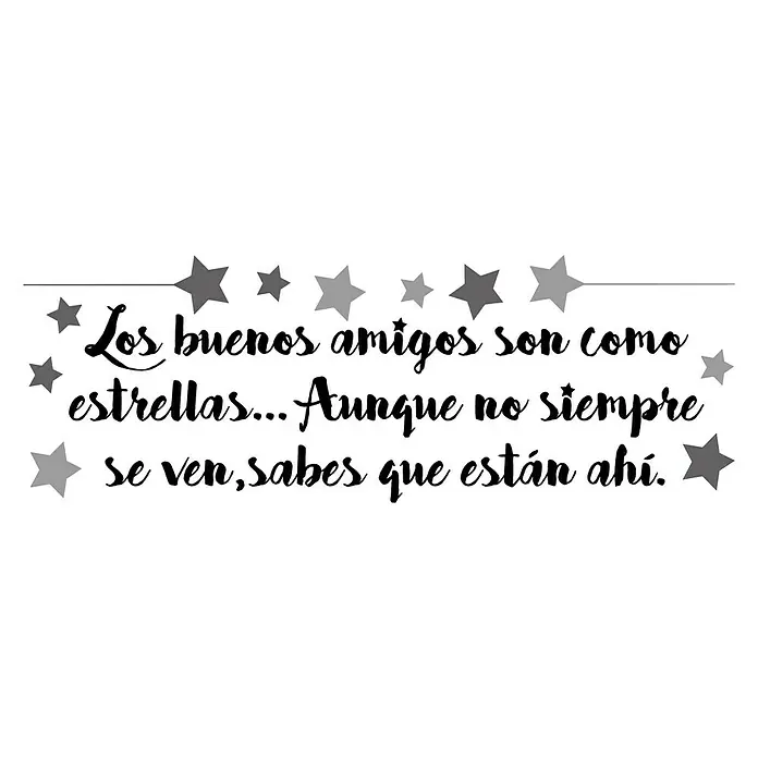 Vinilo de pared Buenos amigos - Motivación, Negro, 68 x 24 cm, 1 pieza
