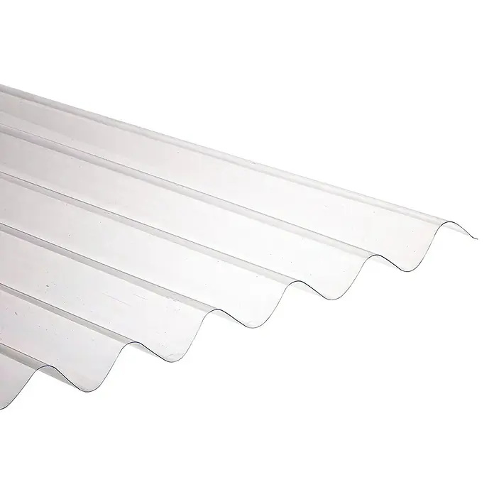 Placa de policarbonato ondulada Mini onda - 250 cm x 112 cm x 0,8 mm, Transparente