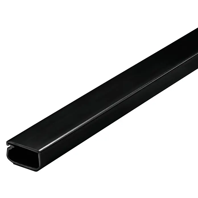 Inofix Canaleta para cables adhesiva con tapa bisagra - L x An x Al: 200 x 2,1 x 1,15 cm, Negro