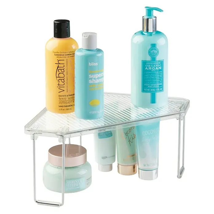 Organizador angular con pies Linus - L x An x Al: 34,1 x 15,3 x 22,6 cm, Transparente