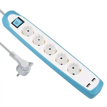 Electraline  Base de enchufe múltiple con USB Gummy