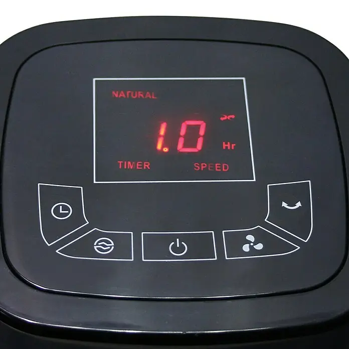 PR Klima Ventilador de torre Touch - Plateado/Negro, 103 cm, 50 W, 1.488 m³/h, Con mando a distancia