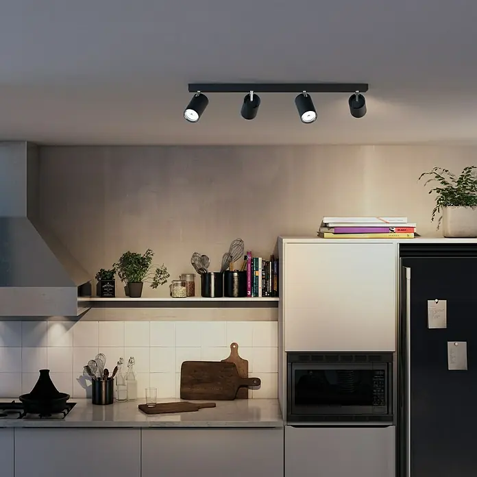 Philips Regleta Kosipo - 5,5 W, L x An x Al: 9,2 x 62,8 x 11,8 cm, Negro, GU10