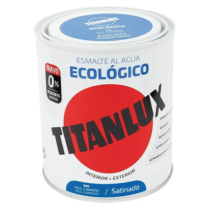 Titanlux Esmalte de color Eco - Azul luminoso, 750 ml, Satinado