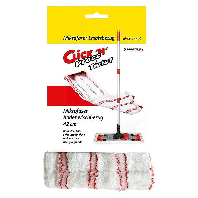 Sprintus Ersatz-Bezug Click N Press - 80 % Mikrofaser, 20 % weiche Abrasivborsten