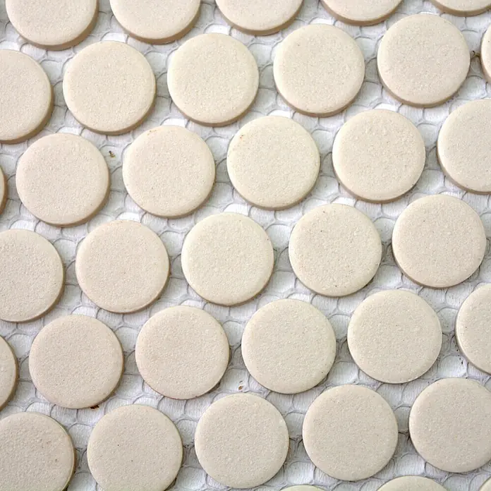 Mosaikfliese Knopf Uni CU K220 - 31,5 x 29,4 cm, Beige, Matt - Detailaufnahme