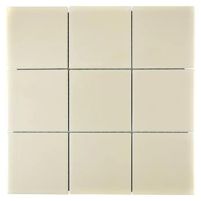 Mosaikfliese Quadrat Uni CQ 130 - 29,8 x 29,8 cm, Beige, Glänzend - Ansicht von oben