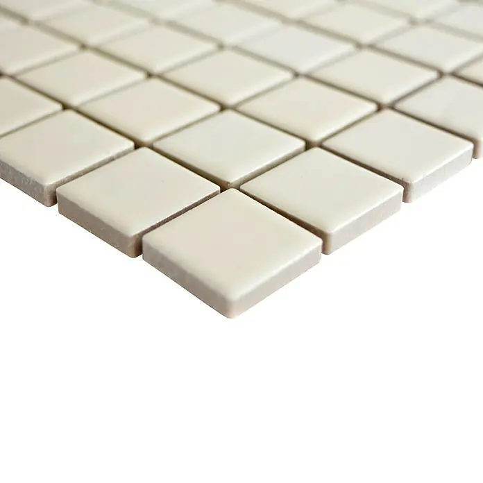 Mosaikfliese Quadrat Uni CG 164 - 29,8 x 29,8 cm, Beige, Glänzend - Detailaufnahme