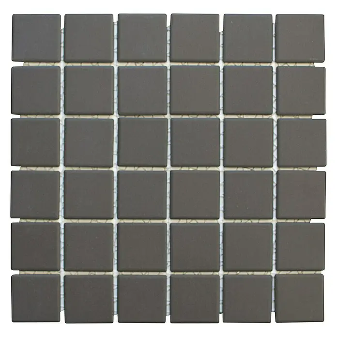Mosaikfliese Quadrat Uni CU 253 - 29,8 x 29,8 cm, Braun, Matt - Ansicht von oben