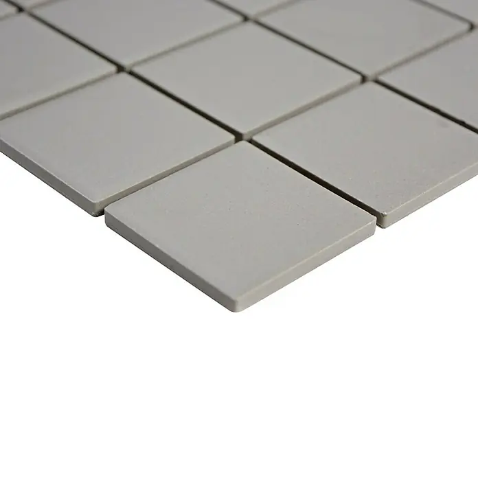 Mosaikfliese Quadrat Uni CU 203 - 29,8 x 29,8 cm, Hellgrau, Matt - Detailaufnahme