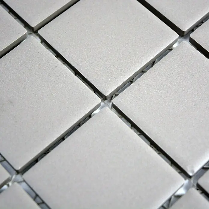 Mosaikfliese Quadrat Uni CU 203 - 29,8 x 29,8 cm, Hellgrau, Matt - Detailaufnahme