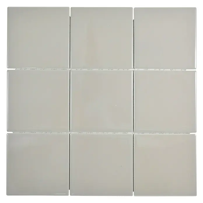 Mosaikfliese Quadrat Uni CQ 140 - 29,8 x 29,8 cm, Beige/Braun, Glänzend - Ansicht von oben