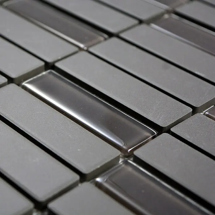 Mosaikfliese Stäbchen Mix CU ST G111 - 29,7 x 29 cm, Braun, Matt - Detailaufnahme