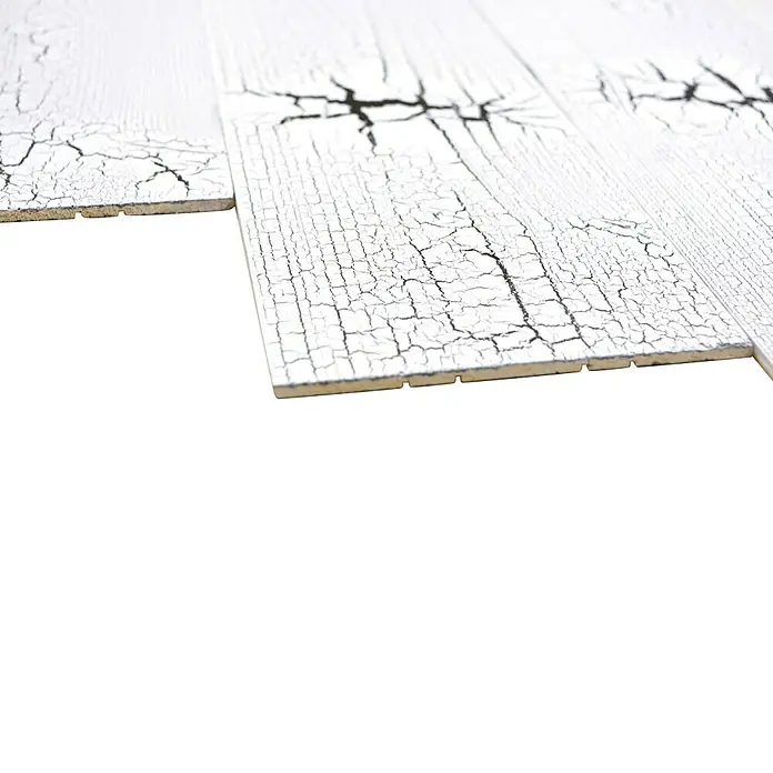 Houten paneel Woodland - Grenen, 90 x 12,8 cm, Crack White, Zelfklevend - Zijaanzicht rechts