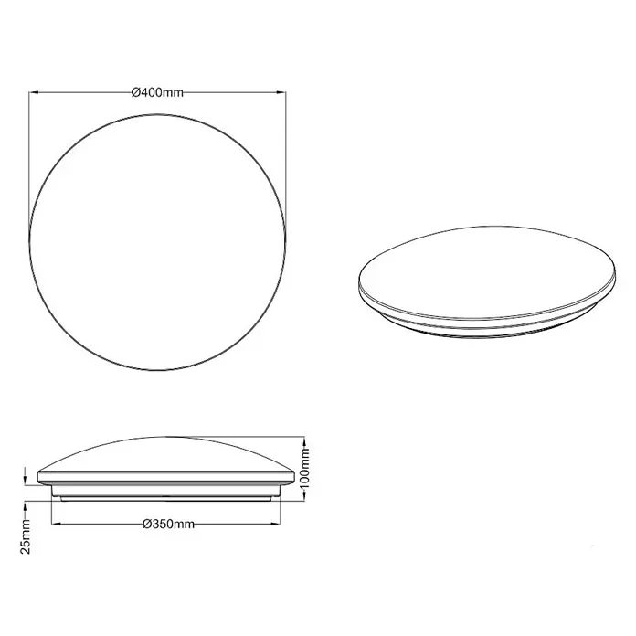 Trio Lighting Plafón LED redondo Putz cielo estrellado - 15 W, Ø x Al: 400 mm x 10 cm, Blanco, Blanco neutro