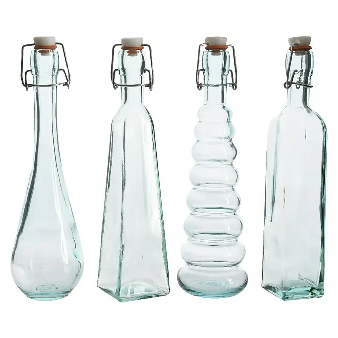 Botella decorativa Cristal - Vidrio reciclado, Transparente