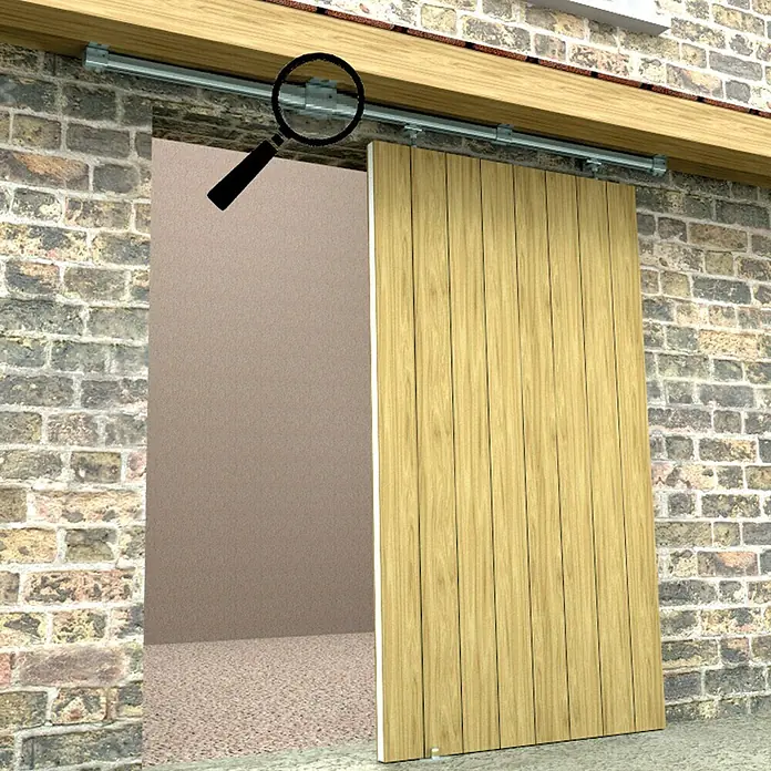 HBS Betz Schiebetorbeschlag-Komplettset Typ 30 - 200 cm, Traglast: 180 kg, Deckenmontage, Einsatzbereich: Stallungen - Anwendungsbeispiel
