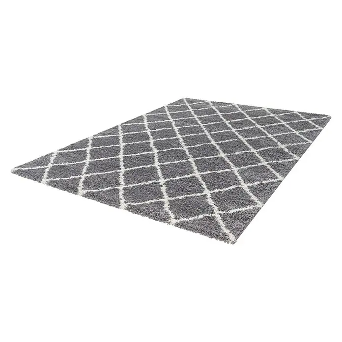 Hochflorteppich Loft - Grau, Weiß, 150 x 80 cm, 100 % Polypropylen