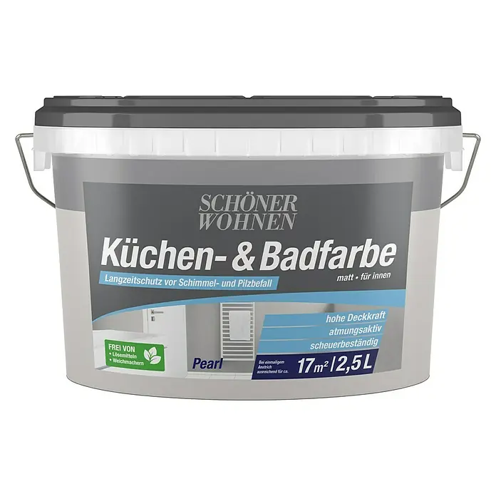SCHÖNER WOHNEN-Farbe Bad- & Küchenfarbe - Pearl, 2,5 l, Matt - Vorderansicht