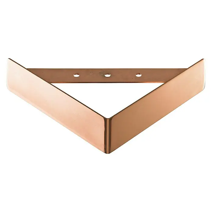 Hettich Möbelfuß Triangle - L x B x H: 45 x 150 x 150 mm, Traglast: 50 kg, Kupfer - Vorderansicht