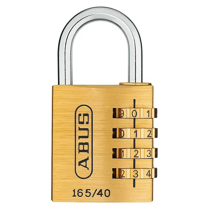 Abus Candado con combinación 165/40 - An x Al: 40 x 77 mm, Latón, Número de dígitos en combinación: 4 ud.