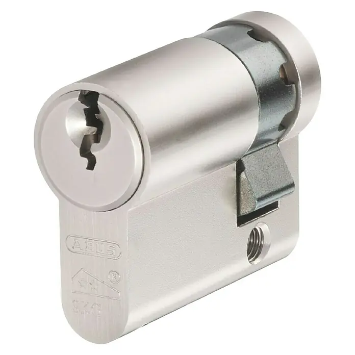 Abus Cilindro de perfil E50 - Níquel, Longitud total interior: 35 mm, Longitud total exterior: 35 mm, Número de llaves: 3 ud.