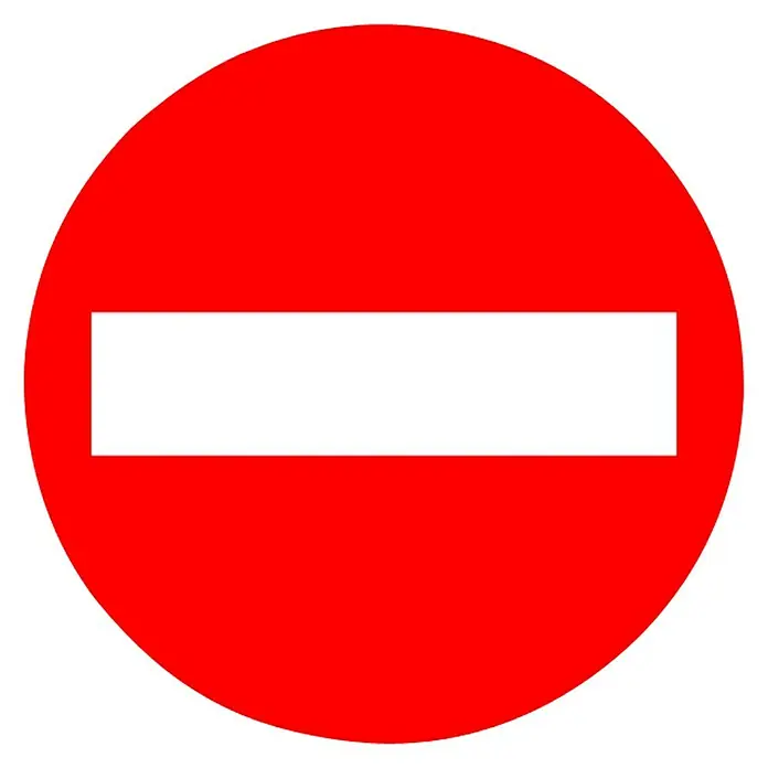 Cartel adhesivo - Rojo/Blanco, Prohibido el tráfico