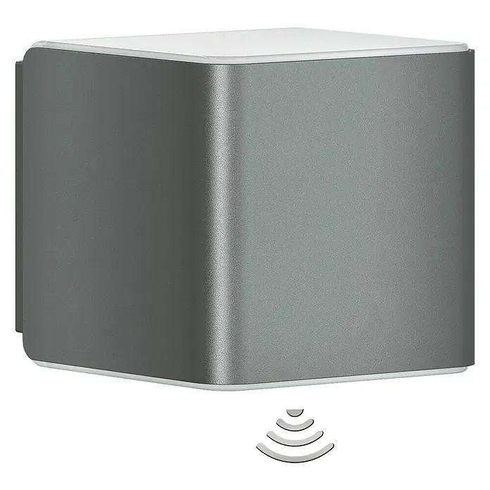 Steinel LED-Sensor-Außenwandleuchte L 840 LED iHF - 9,1 W, L x B x H: 11 x 11 x 13,35 cm, Anthrazit, Warmweiß - Vorderansicht