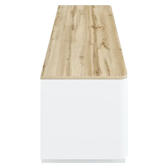 Phönix Arctic Lowboard - L x B x H: 47,7 x 144 x 45 cm, Weiß, Braun - Rechte Seitenansicht