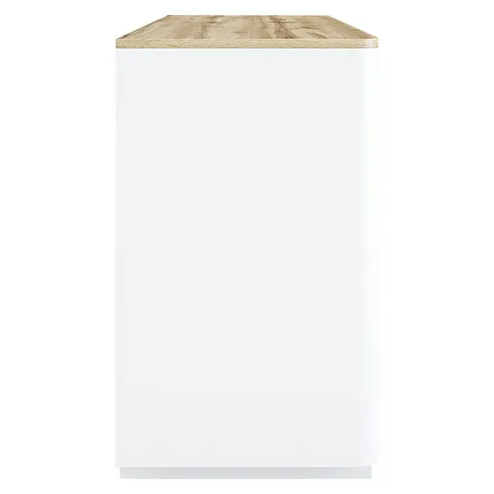 Phönix Arctic Kommode - L x B x H: 45 x 90 x 77,2 cm, Weiß, Braun, Anzahl Schubladen: 3 Stk. - Rechte Seitenansicht