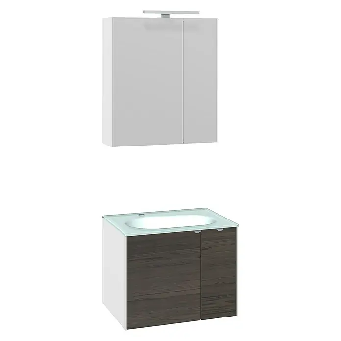 Camargue Badmöbel-Set Balando - 62 cm, 3 -tlg., Aschegrau, Hochglanz