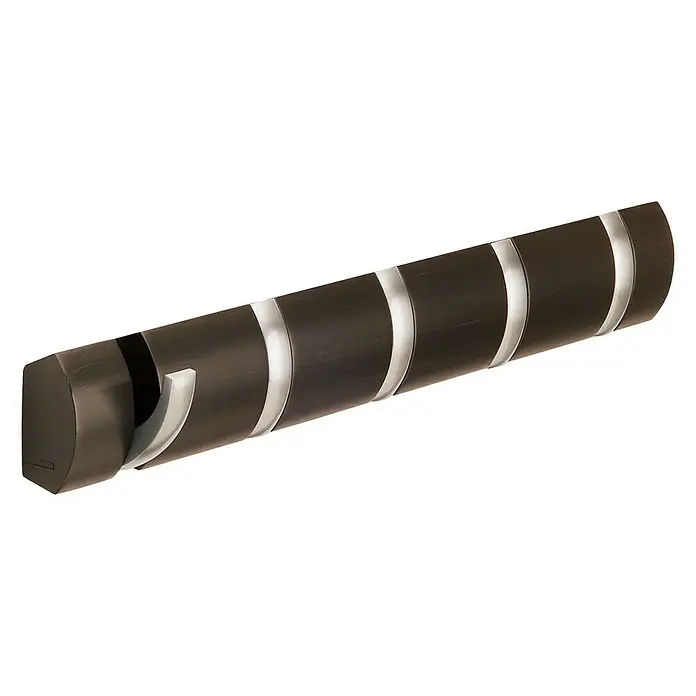 Umbra Garderobenleiste Flip - L x B x H: 51 x 2,5 x 7,6 cm, Anzahl Haken: 5 Stk., Espresso - Vorderansicht