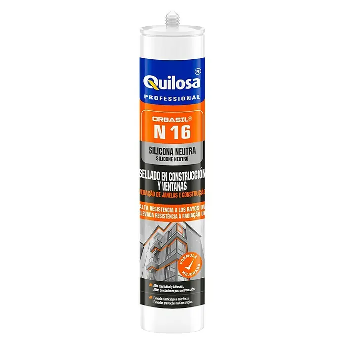 Quilosa Silicona para construcción y ventanas Obrasil N16 - Blanco laca, Contenido: 300 ml