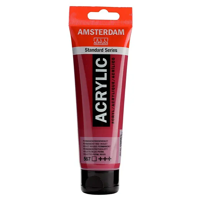 Talens Amsterdam Pintura acrílica Standard - Violeta rojo permanente, 120 ml, Tubo