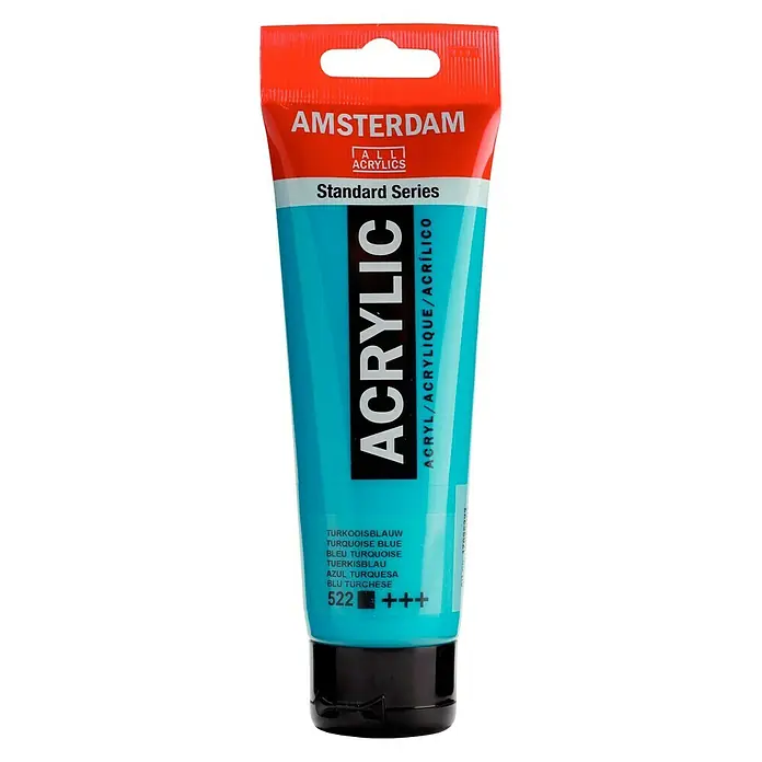 Talens Amsterdam Pintura acrílica Standard - Azul turquesa, 120 ml, Tubo