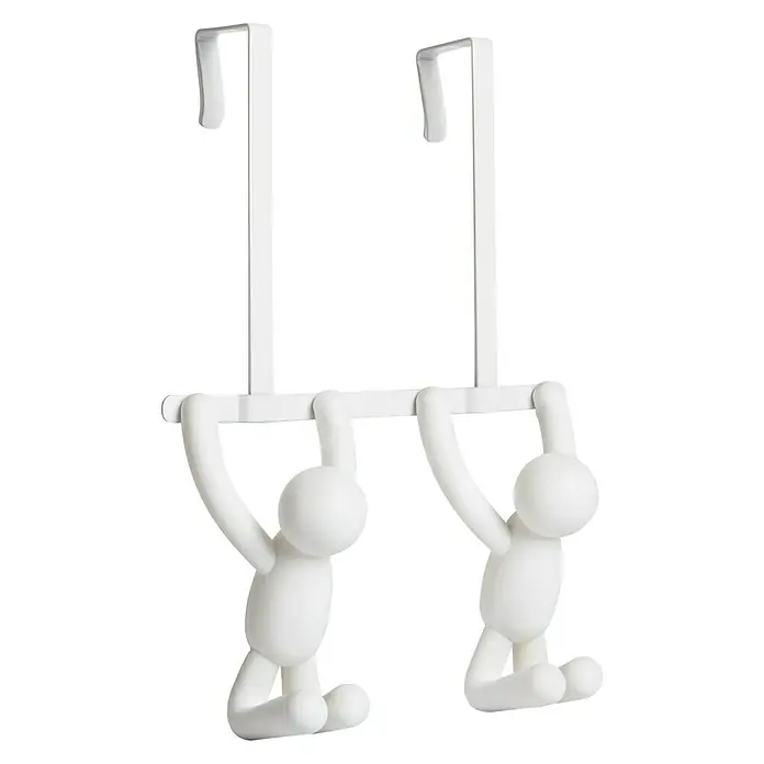 Umbra Türgarderobe Buddy - L x B x H: 22 x 6 x 32 cm, Anzahl Haken: 2 Stk., Weiß - Linke Seitenansicht