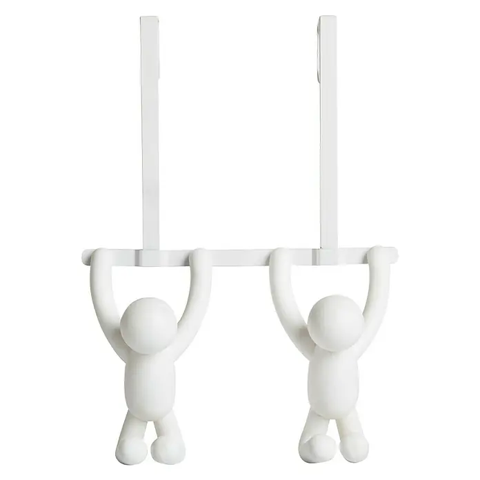 Umbra Türgarderobe Buddy - L x B x H: 22 x 6 x 32 cm, Anzahl Haken: 2 Stk., Weiß - Vorderansicht