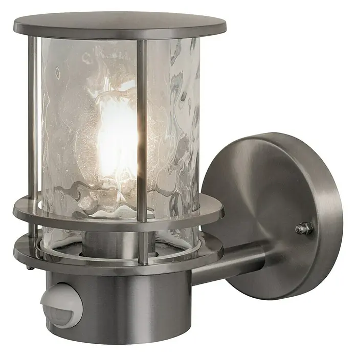Ledvance Sensor-Außenwandleuchte - 60 W, 21,2 x 12,7 x 19,5 cm, Edelstahl, IP44
