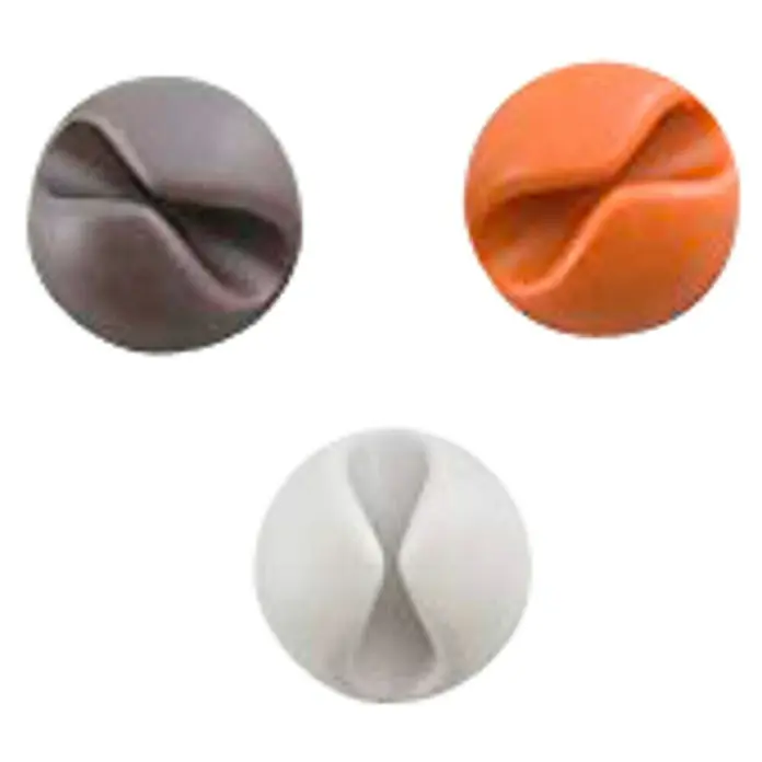Fijación para cables de clip Drop - Blanco/Naranja/Gris, 6 ud.